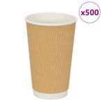 vidaXL Papieren koffiekopjes 500 st 16oz 400 ml bruin, Verzenden