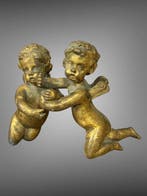 sculptuur, Elfen - 7 cm - Verguld brons - 1900, Antiek en Kunst