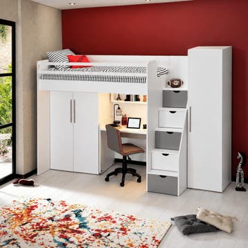 Almila Neo Complete Kinderkamer Set Hoogslaper met Bureau en, Nieuw