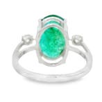 Ring Platina - 5.40ct. tw. Smaragd - Diamant - Intense, Nieuw