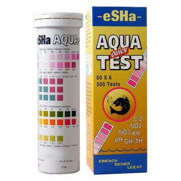 Esha - Aqua Quick test-50 teststrips zoetwater - Chloor,pH,G, Verzenden