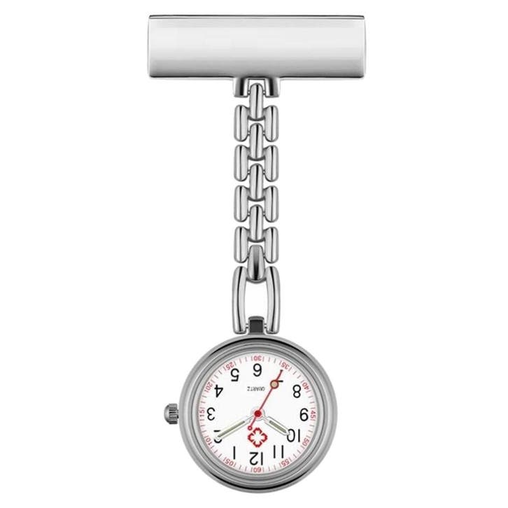 Fako - Verpleegstershorloge - Metaal DLX - Zilverkleurig, Handtassen en Accessoires, Horloges | Dames, Verzenden