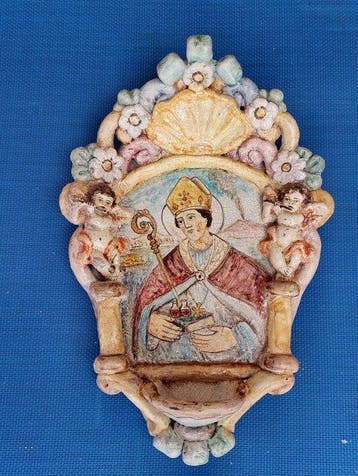 Barok Wijwatervat - Ceramica Salernitana - 20e eeuw - San