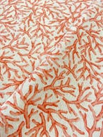 Elegante en delicate stof met een maritiem koraalmotief in, Antiek en Kunst