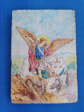 Bénitier - Ceramica Salernitana - XXe siècle - Saint Michel
