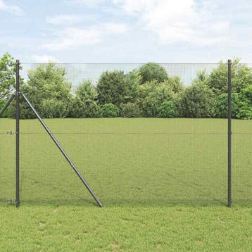 vidaXL gelast draadhek met grondbevestiging 25 x 1,6 m Grijs, Tuin en Terras, Verzenden, Nieuw