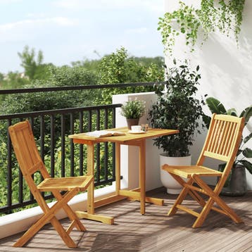 vidaXL 3-delige Tuinset inklapbaar massief acaciahout, Tuin en Terras, Tuinsets en Loungesets, Verzenden, Nieuw, Tuinset