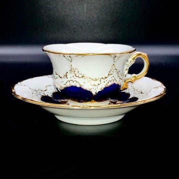 E.A.Leuteritz - Meissen - Exquisite Coffee Cup & Saucer -