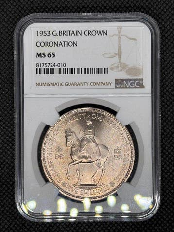 Verenigd Koninkrijk. Elizabeth II. 5 Shilling 1953 NGC MS65