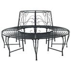 vidaXL Boom Bank 8-Aantal zitplaatsen Ø 160 x 89 cm Staal, Verzenden, Nieuw