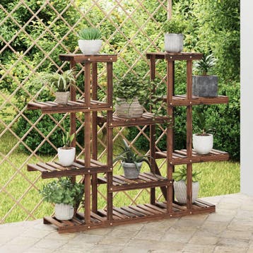 vidaXL Plantenstandaard 110x25x110,5 cm massief vurenhout, Tuin en Terras, Verzenden, Nieuw