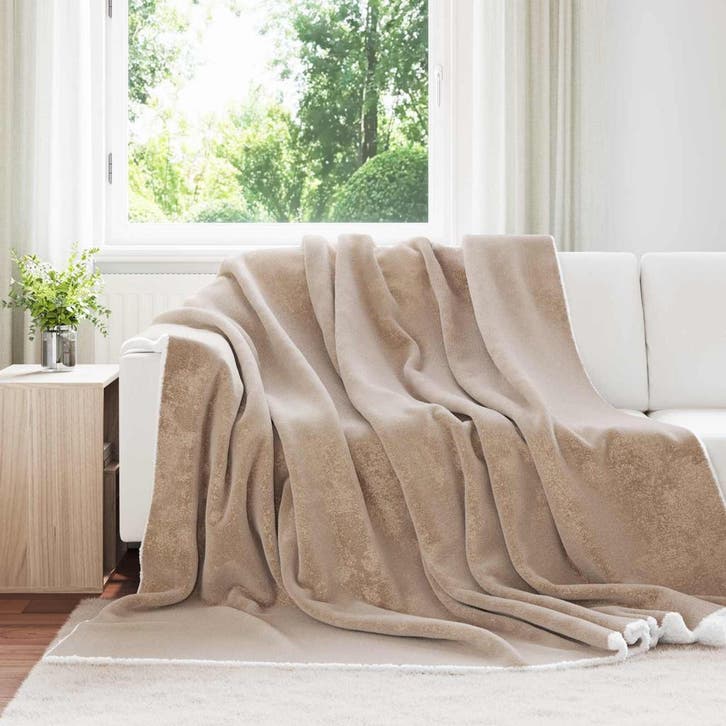 vidaXL plaid Camel 220 x 240 cm 2.67 kg Fleece, Huis en Inrichting, Slaapkamer | Bedden, Nieuw, Verzenden