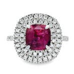 Ring Platina - 2.98ct. tw. Robijn - Diamant