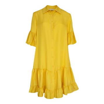 Alcidia da Veiga • gele zijden blouse jurk • 36, Verzenden, Geel, Nieuw, Alcidia da Veiga