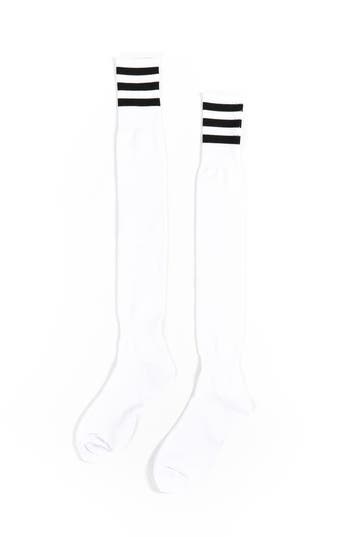 KIMU® Sokken Wit Zwarte Strepen 36-41 Dames Heren Unisex Wit, Ophalen of Verzenden, Nieuw