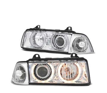 Phares Pour Bmw E36 90-99 Angel Eyes Chromé, Verzenden