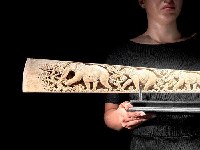GEEN RESERVEPRIJS - Prachtige extra grote uitgehouwen, Antiek en Kunst, Kunst | Designobjecten