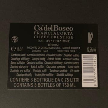 Ca del Bosco, R.S. 39.ma Edizione Cuvée Prestige -, Nieuw