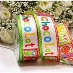 Lint met draad Vrolijk Easter Chocolat 40 mm x 20 m rol, Nieuw