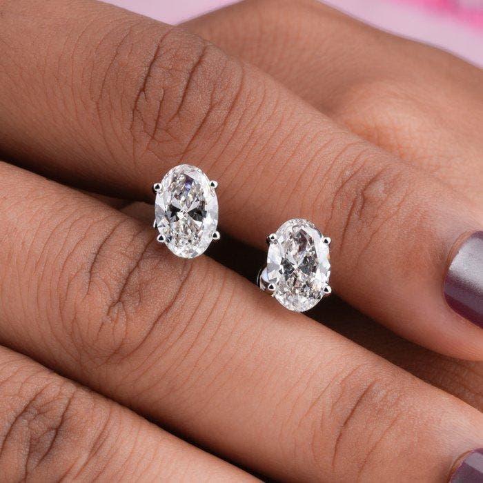 Zonder minimumprijs - Oorbellen - 14 karaat Witgoud -, Bijoux, Sacs & Beauté, Boucles d'oreilles