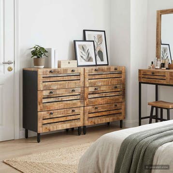 vidaXL Opbergkasten 2 st 120 x 33 x 75 cm Massief Mango Hout, Verzenden