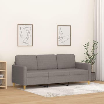 vidaXL Driezitsbank / zetel 180 cm stof taupe, Huis en Inrichting, Zetels | Zetels, Verzenden, Nieuw