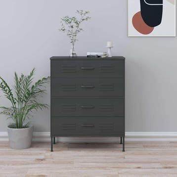 vidaXL Ladekast 80x35x101,5 cm staal antracietkleurig, Verzenden