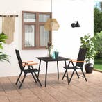 vidaXL 3-delige Tuinset zwart en bruin, Verzenden, Tuinset