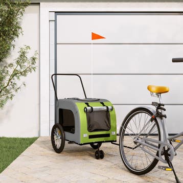 vidaXL Hondenfietstrailer oxford stof en ijzer groen en, Verzenden, Nieuw