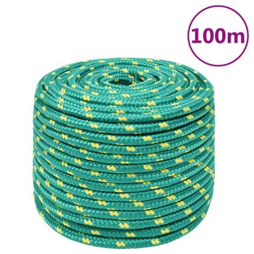 vidaXL Boottouw 12 mm 100 m polypropyleen groen, Verzenden, Nieuw