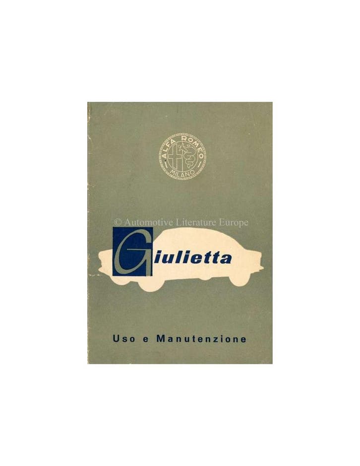 1959 ALFA ROMEO GIULIETTA INSTRUCTIEBOEKJE ITALIAANS, Auto diversen, Handleidingen en Instructieboekjes, Ophalen of Verzenden