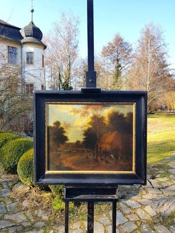 Nederlandse school (XVIII) - Rural Village Scene with