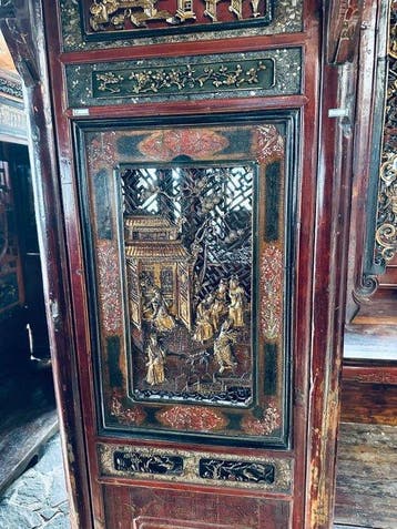 Lit à baldaquin - Bois - Chine - Dynastie Qing (1644–1911)