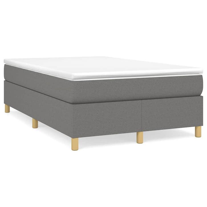 vidaXL Boxspring met matras stof donkergrijs 120x190 cm, Huis en Inrichting, Slaapkamer | Bedden, Nieuw, Verzenden