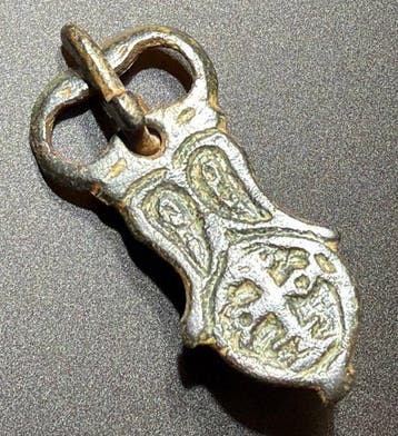 Byzantin Bronze Boucle de ceinture superbe avec ailes d’ange