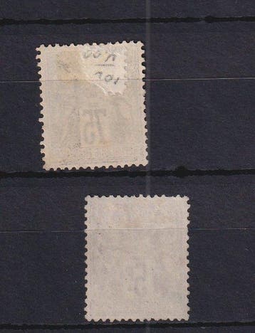 Frankrijk 1877/1890 - nieuw sage 75c en 5f - Yvert n°95 et, Gestempeld