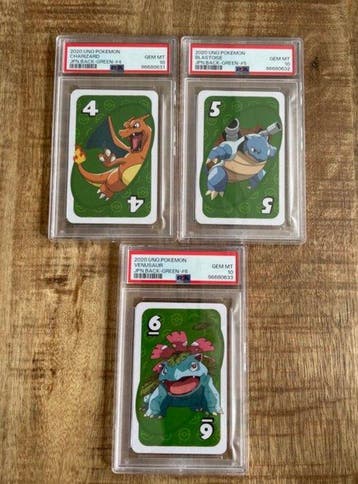 Pokémon - 3 Graded card - Dracaufeu, Tortank, Florizarre 4,
