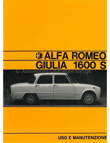 1969 ALFA ROMEO GIULIA 1600 S INSTRUCTIEBOEKJE ITALIAANS, Ophalen of Verzenden