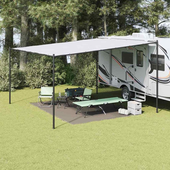 vidaXL Tenttapijt Lichtgrijs 400 × 300 cm Polyetheen, Caravanes & Camping, Accessoires de tente, Envoi