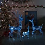 vidaXL Kerstversiering rendierfamilie 300 LEDs blauw acryl, Verzenden, Nieuw