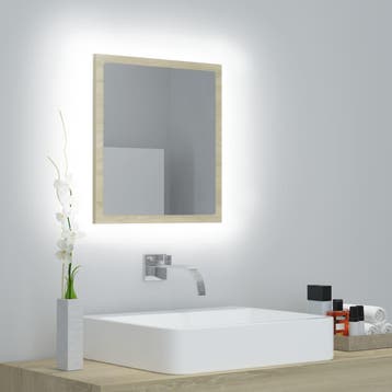 vidaXL Badkamerspiegel LED 40x8,5x37 cm acryl sonoma, Huis en Inrichting, Verzenden, Nieuw