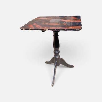 Jpanned pastoral scene til top end/side table - Tafel - Hout
