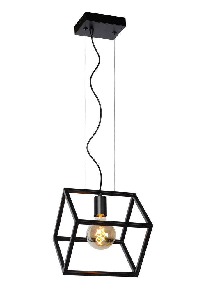 Hanglamp Lucide FABIAN -  - 1xE27 - Zwart -, Maison & Meubles, Lampes | Suspensions, Envoi