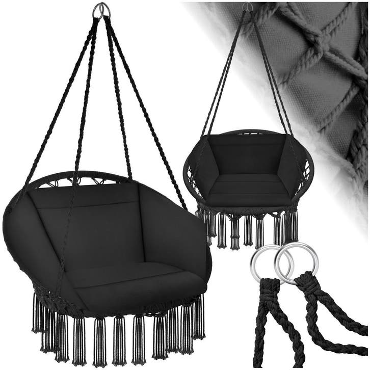 Hangstoel Grazia - zwart, Tuin en Terras, Overige Tuin en Terras, Verzenden