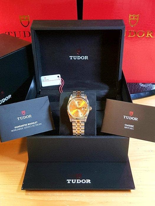 Tudor - Prince Date+Day - GOLD DIAMOND DIAL - 36mm -, Handtassen en Accessoires, Horloges | Antiek