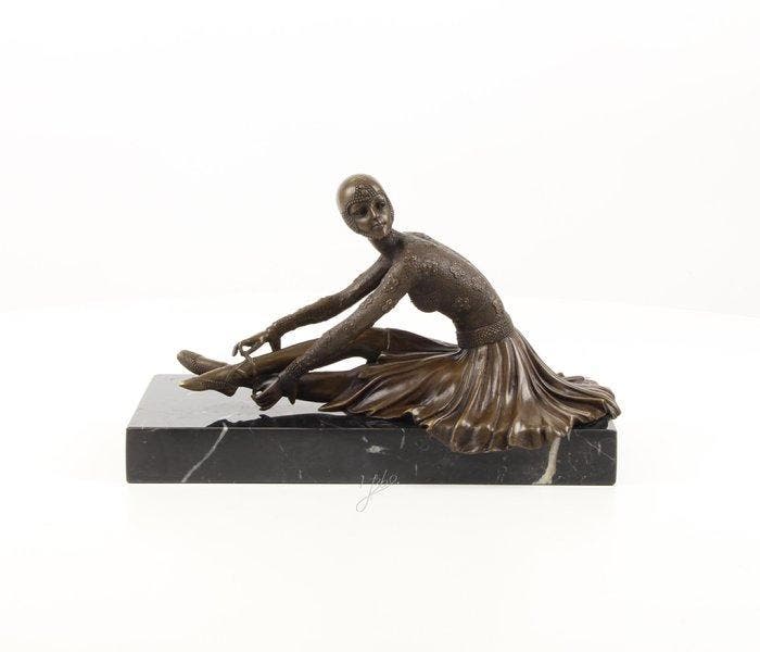 sculptuur, Art Deco Bronze Sculpture Tanara – After, Antiquités & Art, Curiosités & Brocante
