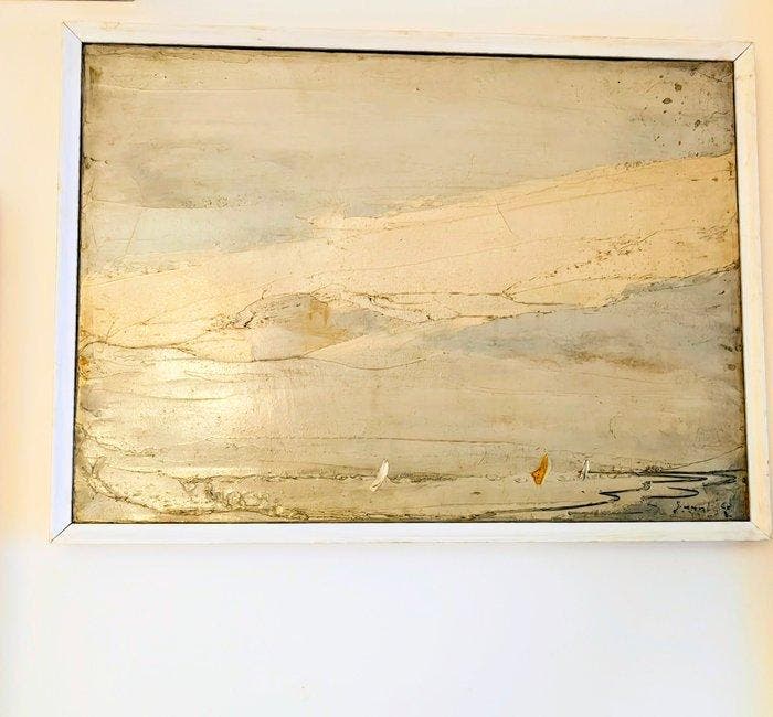 Piero Giunni (1912-2000) - Fascia di nuvole sul vento, Antiek en Kunst, Kunst | Schilderijen | Modern