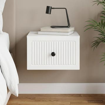 vidaXL Muurbevestigde Nachttafel Wit 33 x 34,5 x 20 cm, Huis en Inrichting, Verzenden, Nieuw