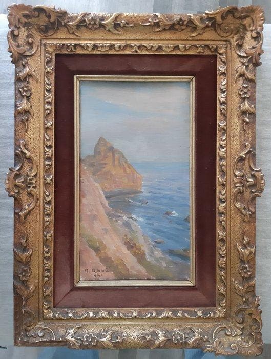 Arturo Abba (1881-1953), attribuito a - Scoglio a Posillipo, Antiek en Kunst, Kunst | Schilderijen | Klassiek