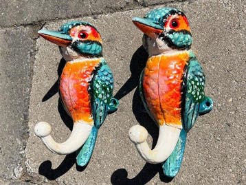 Decoratief ornament (2) - Set van twee ijsvogels